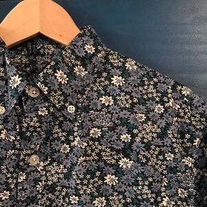 J crew men blue flower print shirt
